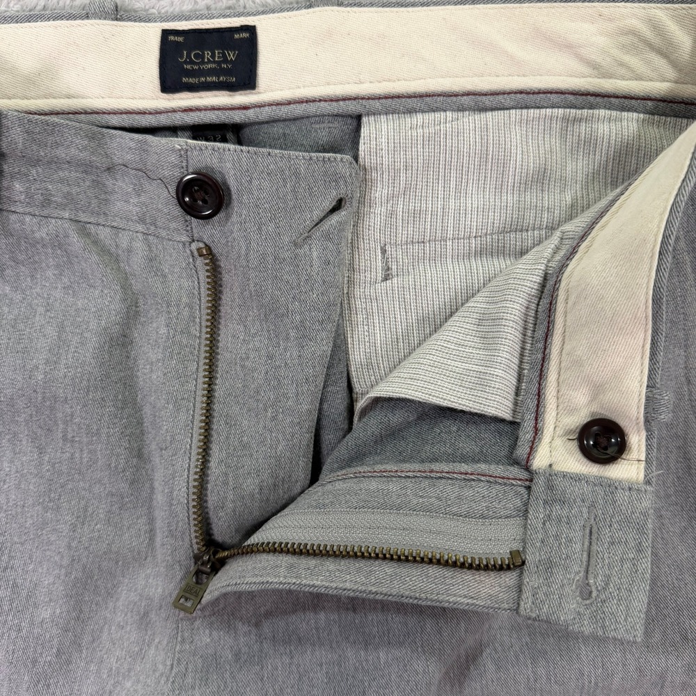 J.Crew Men 32x32 770 Straight Fit Pants Gray Cotton Chino Casual Trousers Preppy - Picture 4 of 11